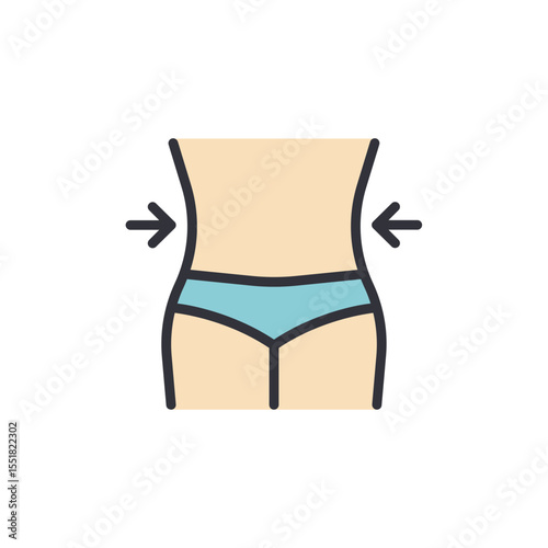 Slimming Waist Design With Arrows Indicates Loss Weight Diet