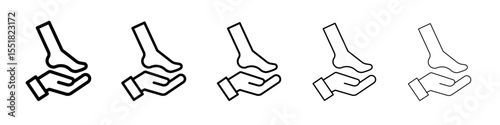 hand and foot icon simple illustration logo art