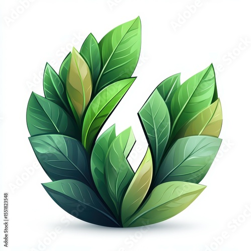 Leafy design showcasing a variety of greens illustrating fresh plant life in an artistic manner