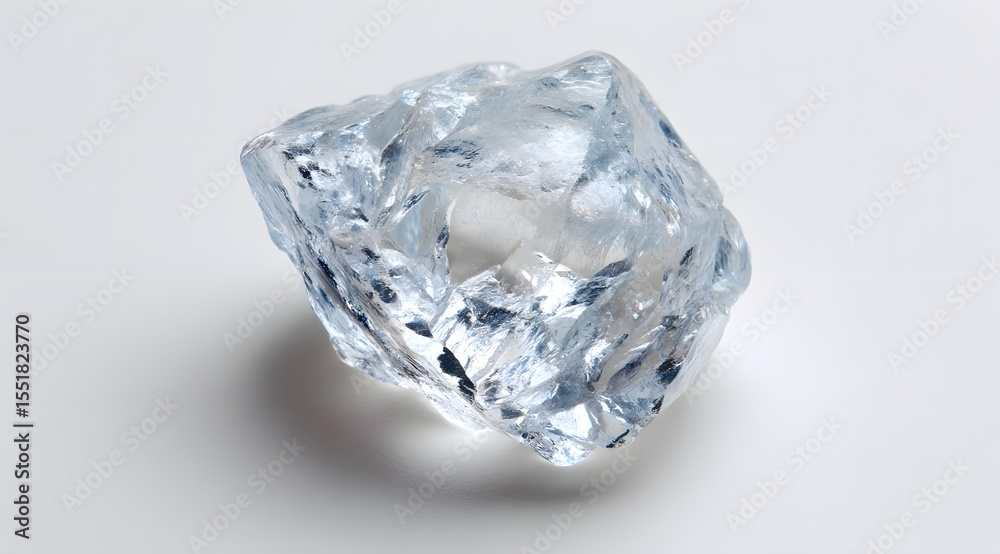 Macro shot captures a beautiful clear crystal mineral chunk Macro shot captures a beautiful clear crystal mineral chunk