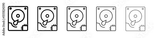 Hard disk drive icon simple illustration logo art