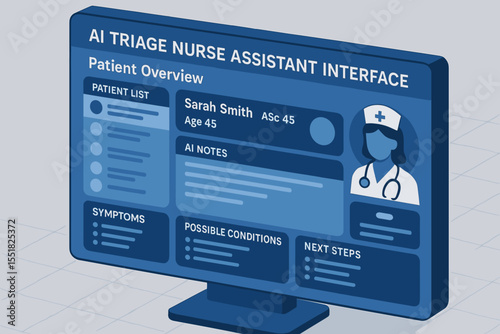Ai triage nurse assistant interface displaying patient overview with medical insights