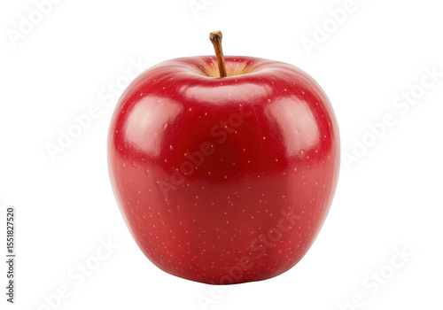 Shiny red apple isolated on transparent background