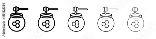 Honey jar with dipper icon simple illustration logo art