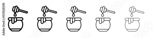 Honey jar with dipper icon simple illustration logo art