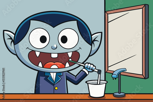 Vampire brush teeth