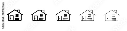 House heating icon simple illustration logo art