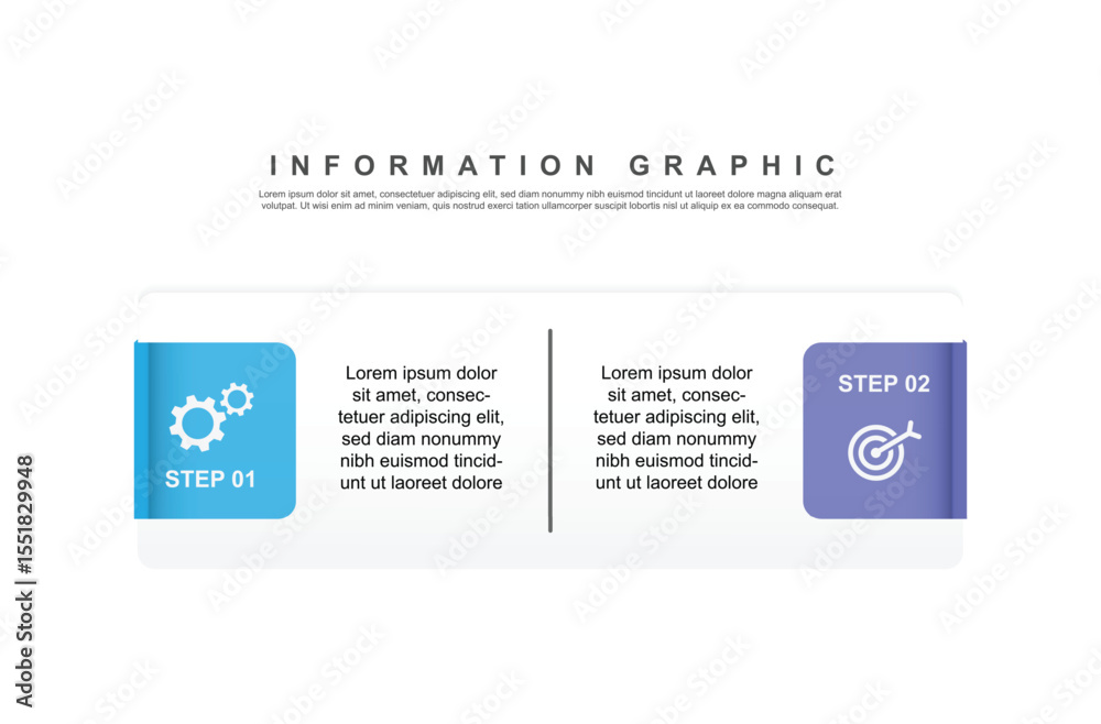 modern design template infographic with 2 step paper style layout for business modern design template infographic with 2 step paper style layout for business