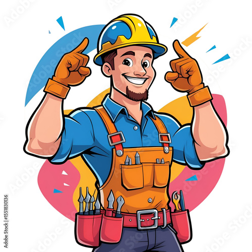 construction worker with helmet