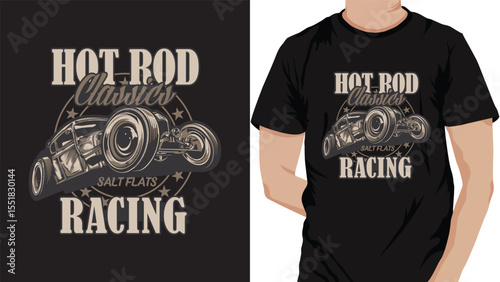 Hot Rod Classics Racing – Vintage Car T-Shirt Design