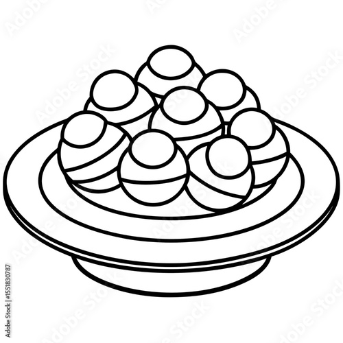 Minimal Dessert Plate Line Art