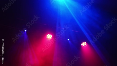 Concert Stage Lights Shining Bright In Red And Blue Colors