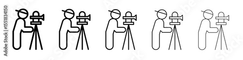 land surveyor icon simple illustration logo art