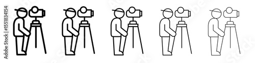 land surveyor icon simple illustration logo art