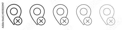 Location pin icon simple illustration logo art