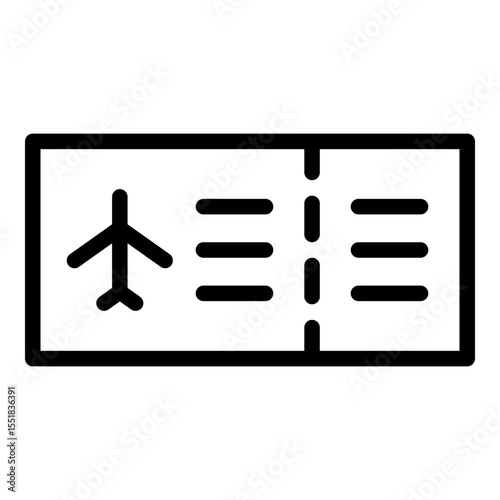 Plane ticket icon. Vector line icon