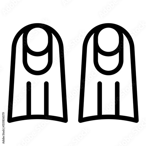 Fins icon. Vector line icon