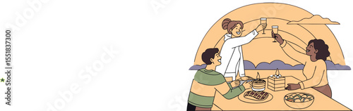 Happy family enjoying summer vacation at tropical beach resort