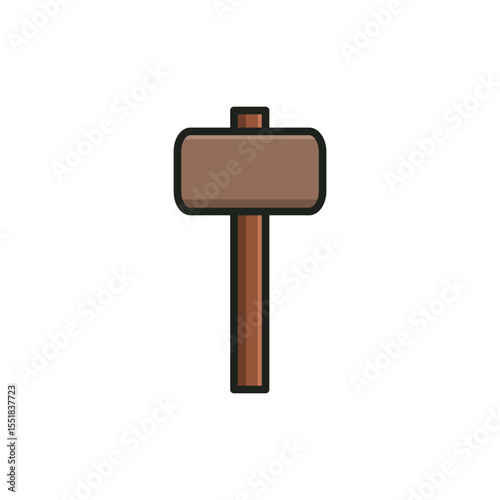 mallet simple flat outline icon illustration