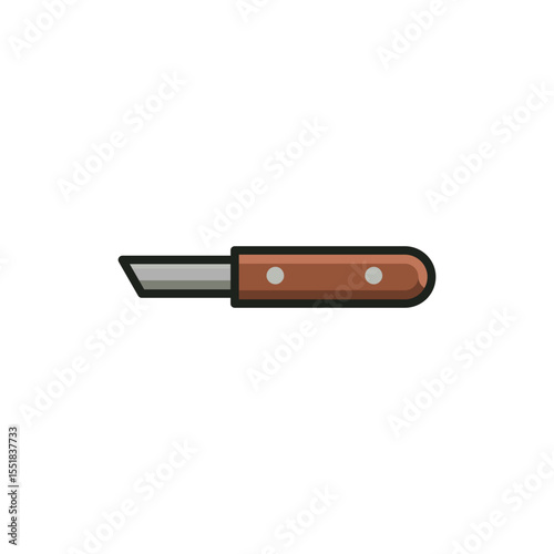 marking knife simple flat outline icon illustration