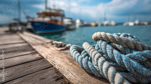 Close-up of a boat yacht anchored at a pier