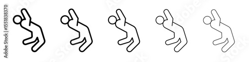 man fall down icon simple illustration logo art