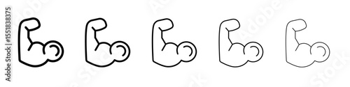 Man have strong muscles icon simple illustration logo art