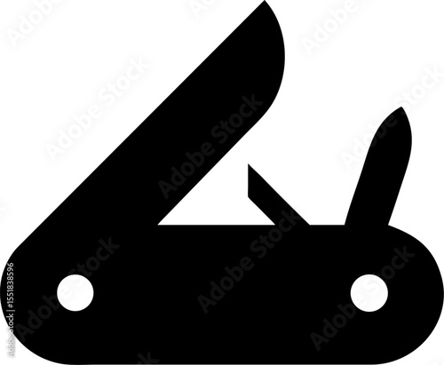 army knife vector outline icon on white or transparent background. Military Solid Editable Icon		