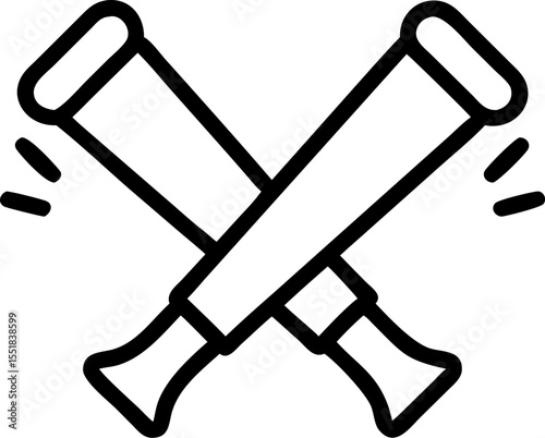 baton vector outline icon on white or transparent background. Military Solid Editable Icon	 	