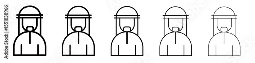 man in wearing a keffiyeh icon simple illustration logo art