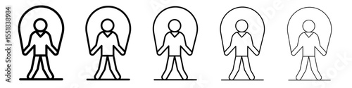 Man jumping with skipping rope icon simple illustration logo art