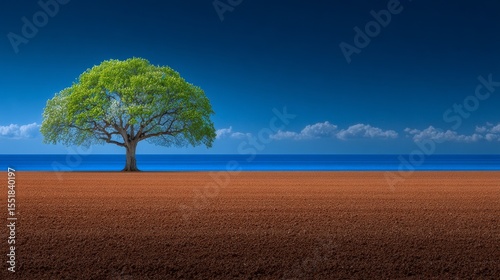A solitary tree starkly illustrates the contrasting effects of climate change