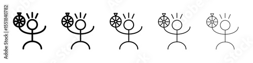 Men luck icon simple illustration logo art