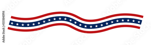 United States flag waving ribbon