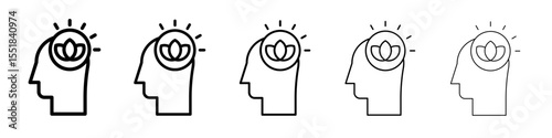 Mental Health icon simple illustration logo art