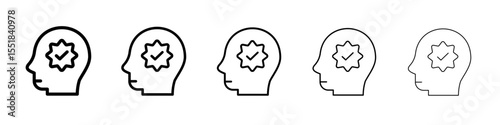 Mental health icon simple illustration logo art