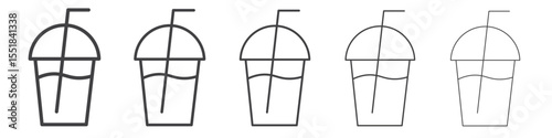 Milkshake drink icon simple illustration logo art