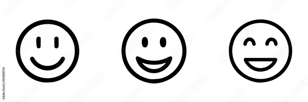 Fototapeta premium Vector of 3 happy faces