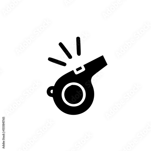 Solid black whistle vector