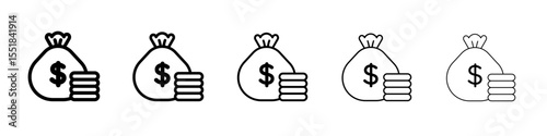 Money bag icon simple illustration logo art