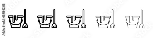 Mopping floors icon simple illustration logo art