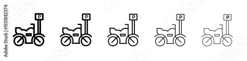 motorbike parking icon simple illustration logo art