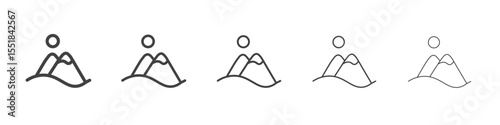 Mountains icon simple illustration logo art