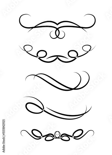 Calligraphic wedding ornament set art