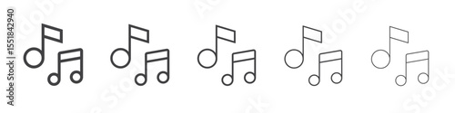Music note icon simple illustration logo art