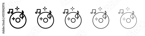 music note icon simple illustration logo art