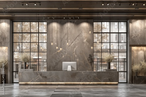 Modern furniture, sleek lines, and minimalist design come together to create a chic industrial aesthetic in office workspaces