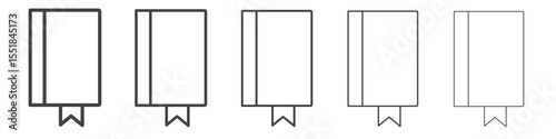 Notebook with bookmark icon simple illustration logo art