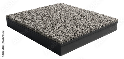Flat roof with a simple gravel finish for low-maintenance coverage in an industrial warehouse.