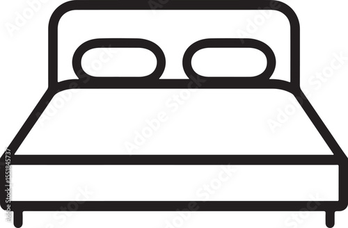 Silhouette Bed Graphic Icon In Vector On White Canvas